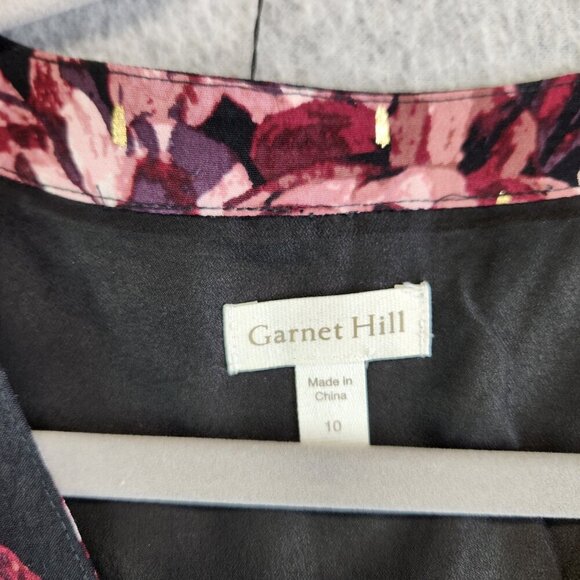 Garnet Hill Dress Womens 10 Purple Dropwaist Button Up Dark Romantic Moody - Picture 7 of 13